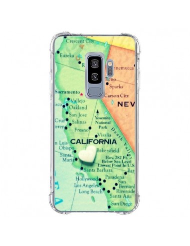 Coque Samsung S9 Plus Carte Map Californie - R Delean
