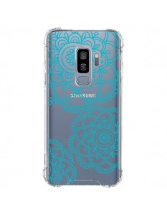 Coque Samsung S9 Plus Mandala Bleu Aqua Doodle Flower...