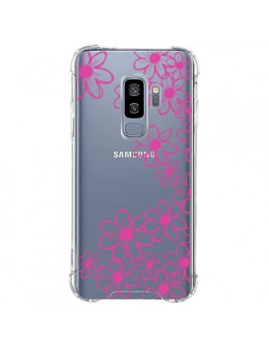 Coque Samsung S9 Plus Pink Flowers Fleurs Roses Transparente - Sylvia Cook