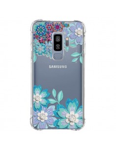 Coque Samsung S9 Plus Winter Flower Bleu, Fleurs d'Hiver...