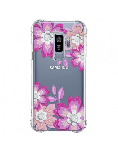 Coque Samsung S9 Plus Winter Flower Rose, Fleurs d'Hiver Transparente - Sylvia Cook