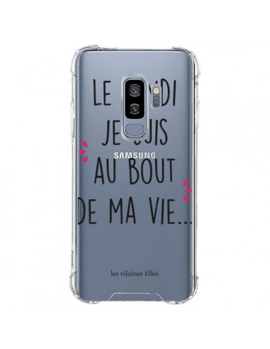 Coque Samsung S9 Plus Le lundi, je suis au bout de ma vie Transparente - Les Vilaines Filles