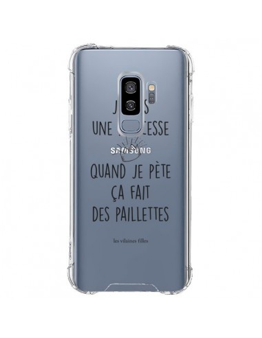 Coque Samsung S9 Plus Je suis une princesse quand je pète ça fait des paillettes Transparente - Les Vilaines Filles