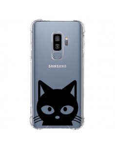 Coque Samsung S9 Plus Tête Chat Noir Cat Transparente -...