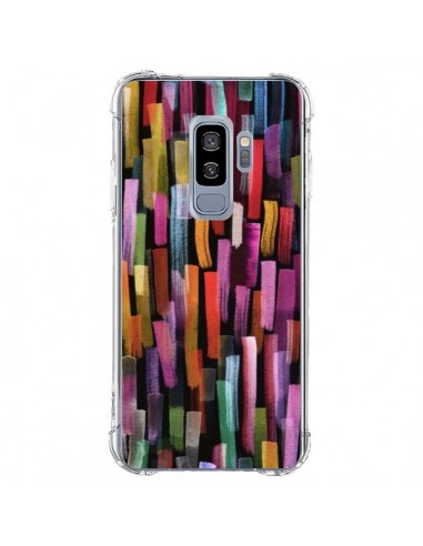 Coque Samsung S9 Plus Colorful Brushstrokes Black - Ninola Design