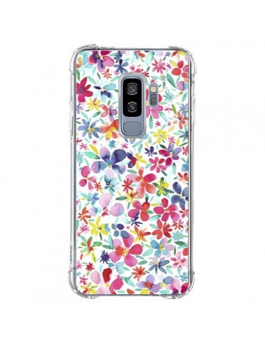 Coque Samsung S9 Plus Colorful Flowers Petals Blue - Ninola Design
