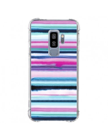 Coque Samsung S9 Plus Degrade Stripes Watercolor Pink - Ninola Design