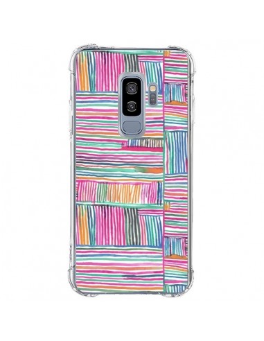 Coque Samsung S9 Plus Watercolor Linear Meditation Pink - Ninola Design