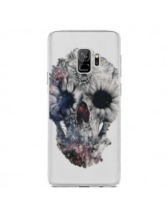 Coque Samsung S9 Floral Skull Tête de Mort Transparente -...