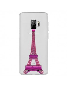 Coque Samsung S9 Tour Eiffel Rose Paris Transparente -...