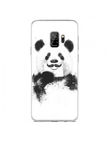 Coque Samsung S9 Funny Panda Moustache Movember - Balazs Solti