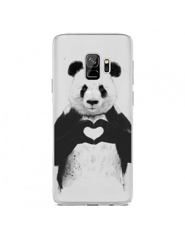 Coque Samsung S9 Panda All You Need Is Love Transparente - Balazs Solti