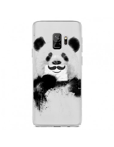 Coque Samsung S9 Funny Panda Moustache Transparente - Balazs Solti