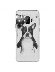 Coque Samsung S9 Love Bulldog Dog Chien Transparente -...