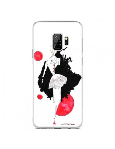 Coque Samsung S9 Demoiselle Femme Fashion Mode Rouge - Cécile