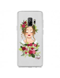 Coque Samsung S9 Femme Closed Eyes Fleurs Transparente -...
