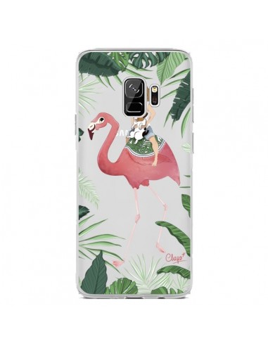 Coque Samsung S9 Lolo Love Flamant Rose Chien Transparente - Chapo