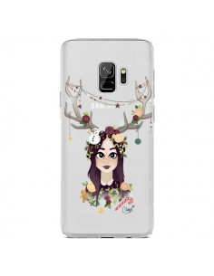 Coque Samsung S9 Christmas Girl Femme Noel Bois Cerf...