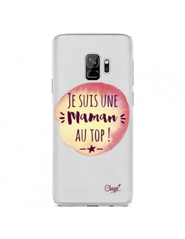 Coque Samsung S9 Je suis une Maman au Top Orange Transparente - Chapo