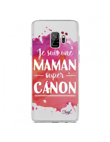 Coque Samsung S9 Je suis une Maman super Canon Rose Transparente - Chapo