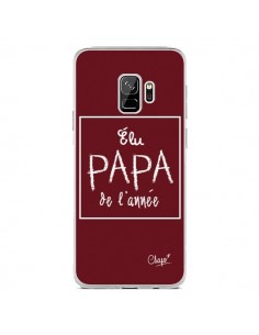 Coque Samsung S9 Elu Papa de l'Année Rouge Bordeaux - Chapo