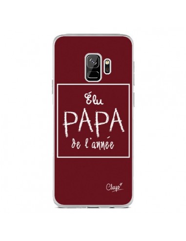 Coque Samsung S9 Elu Papa de l'Année Rouge Bordeaux - Chapo