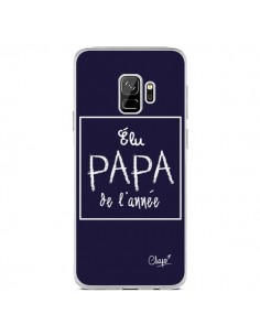 Coque Samsung S9 Elu Papa de l'Année Bleu Marine - Chapo