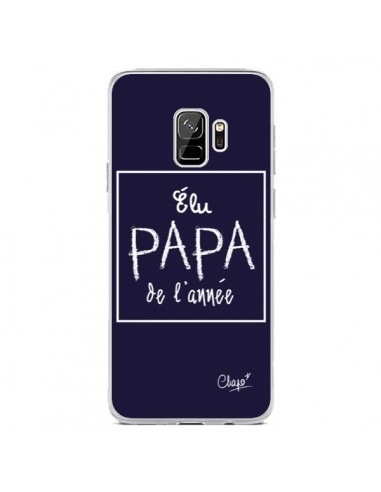 Coque Samsung S9 Elu Papa de l'Année Bleu Marine - Chapo