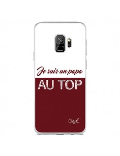Coque Samsung S9 Je suis un Papa au Top Rouge Bordeaux -...