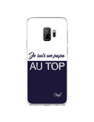 Coque Samsung S9 Je suis un Papa au Top Bleu Marine - Chapo