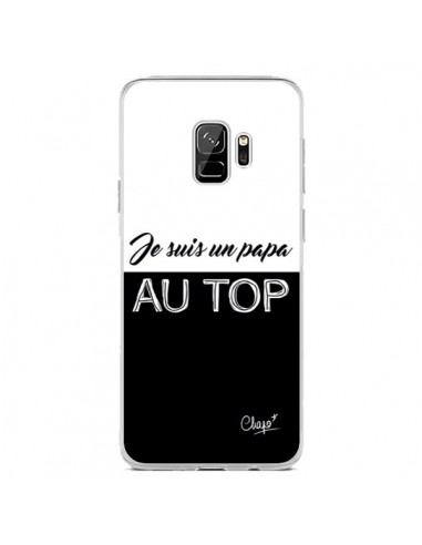 Coque Samsung S9 Je suis un Papa au Top Noir - Chapo