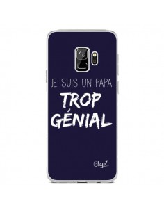 Coque Samsung S9 Je suis un Papa trop Génial Bleu Marine...