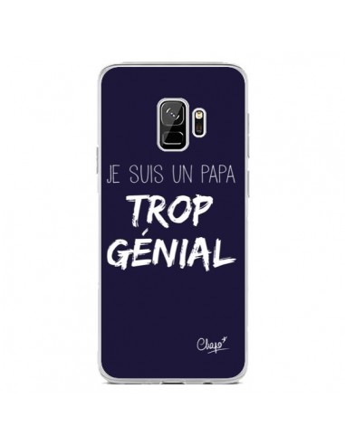 Coque Samsung S9 Je suis un Papa trop Génial Bleu Marine - Chapo