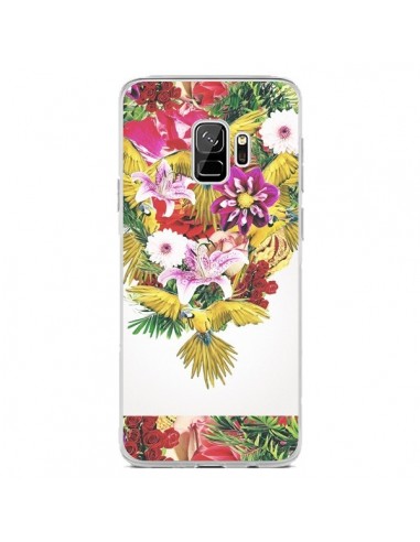 Coque Samsung S9 Parrot Floral Perroquet Fleurs - Eleaxart