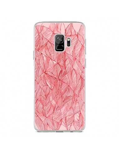 Coque Samsung S9 Courbes Meandre Rouge Cerise -  Léa Clément