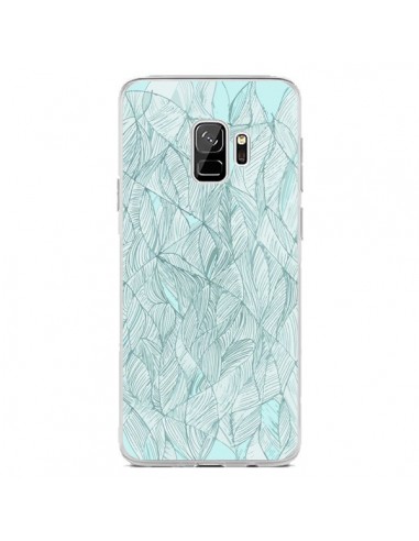 Coque Samsung S9 Courbes Meandre Bleu Vert Nuageux -  Léa Clément