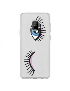 Coque Samsung S9 Eyes Oeil Yeux Bleus Transparente -  Léa...