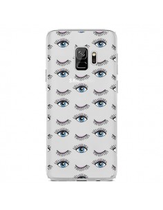 Coque Samsung S9 Eyes Oeil Yeux Bleus Mosaïque...