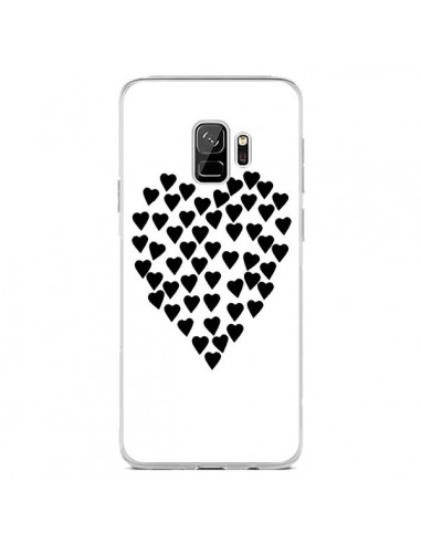 Coque Samsung S9 Coeur en coeurs noirs - Project M