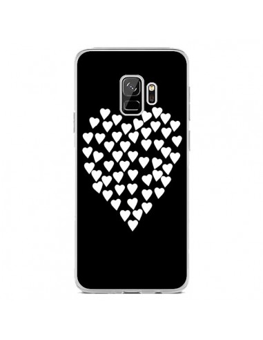 Coque Samsung S9 Coeur en coeurs blancs - Project M