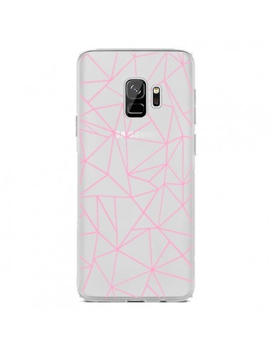 Coque Samsung S9 Lignes Triangle Rose Transparente - Project M