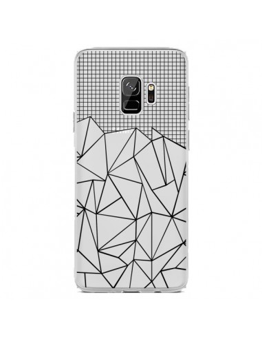 Coque Samsung S9 Lignes Grille Grid Abstract Noir Transparente - Project M