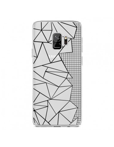 Coque Samsung S9 Lignes Grilles Side Grid Abstract Noir Transparente - Project M