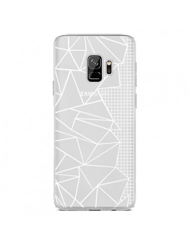Coque Samsung S9 Lignes Grilles Side Grid Abstract Blanc Transparente - Project M