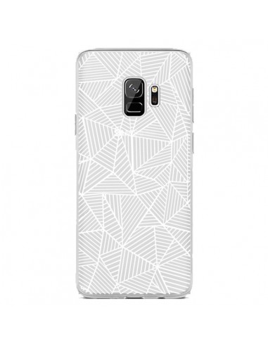 Coque Samsung S9 Lignes Grilles Triangles Full Grid Abstract Blanc Transparente - Project M