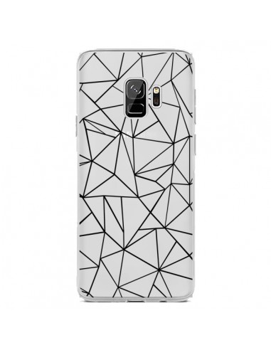 Coque Samsung S9 Lignes Triangles Grid Abstract Noir Transparente - Project M