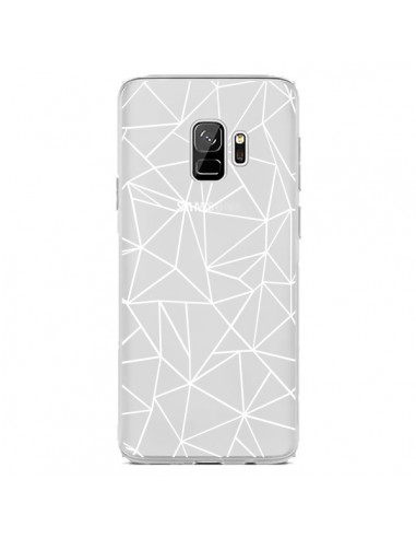 Coque Samsung S9 Lignes Triangles Grid Abstract Blanc Transparente - Project M