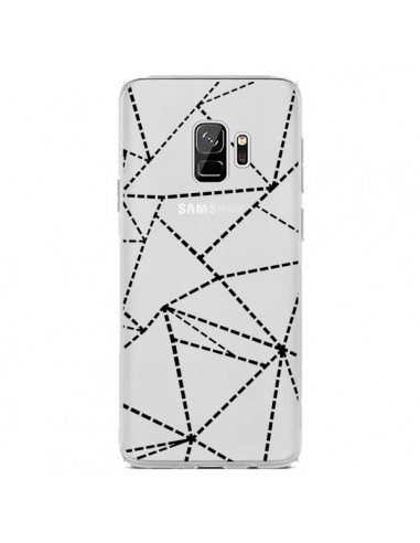 Coque Samsung S9 Lignes Points Abstract Noir Transparente - Project M