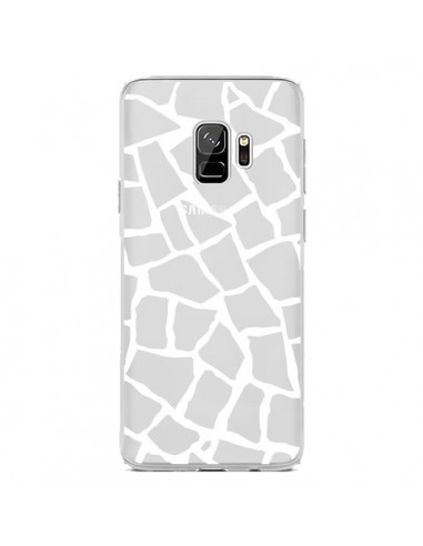 Coque Samsung S9 Girafe Mosaïque Blanc Transparente - Project M