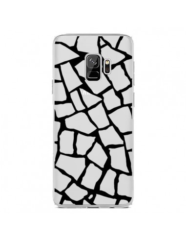 Coque Samsung S9 Girafe Mosaïque Noir Transparente - Project M